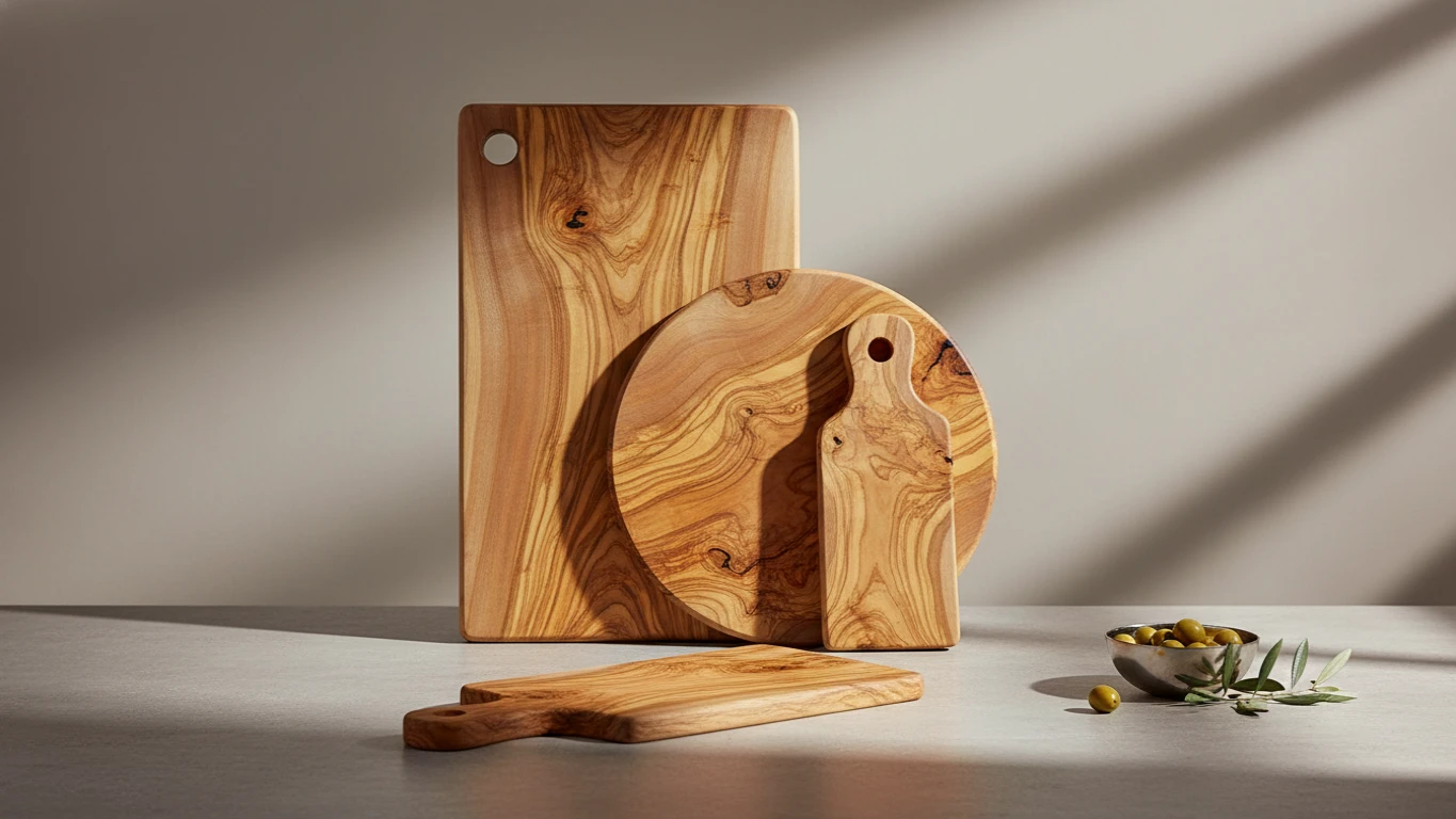 Artisan Olive Wood Cutting Board Set
