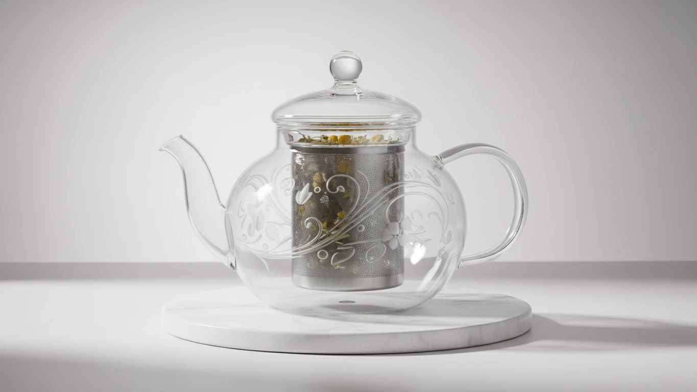 Decorative Glass Teapot with Infuser