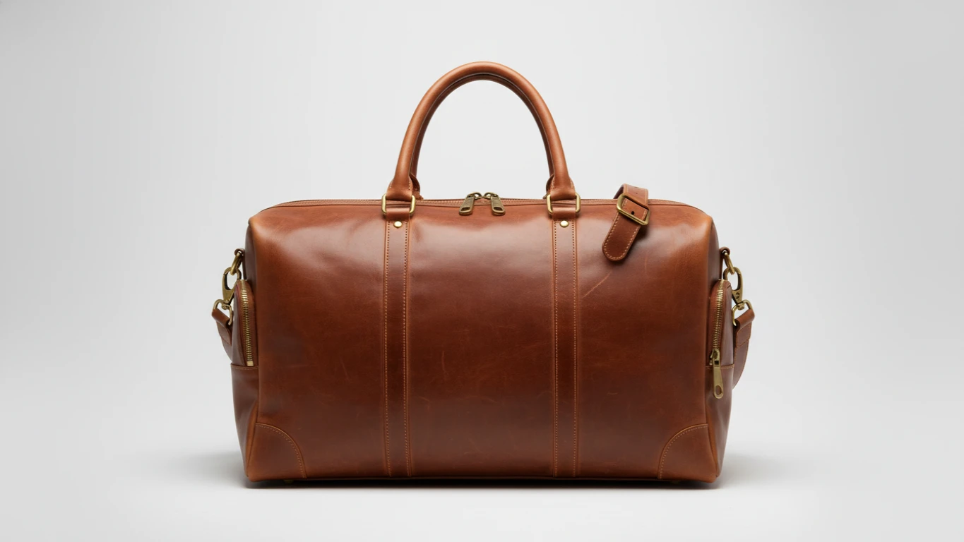 Designer Leather Weekender Travel Bag