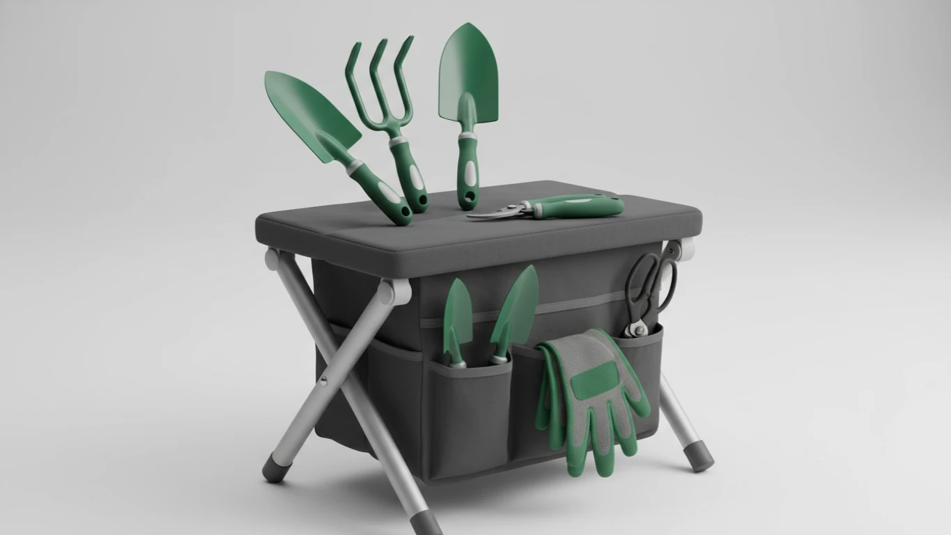 Ergonomic Garden Tool Set with Seat