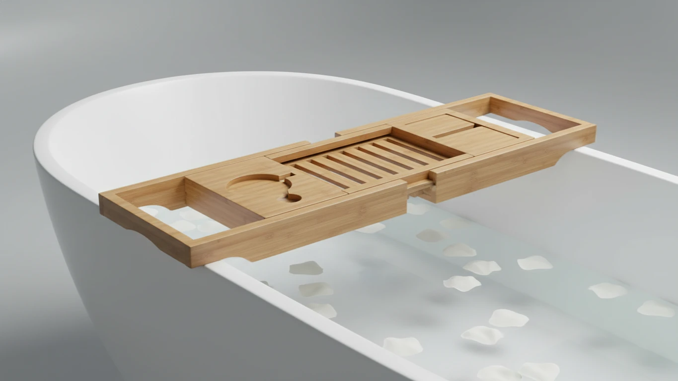 Expandable Bamboo Bathtub Caddy