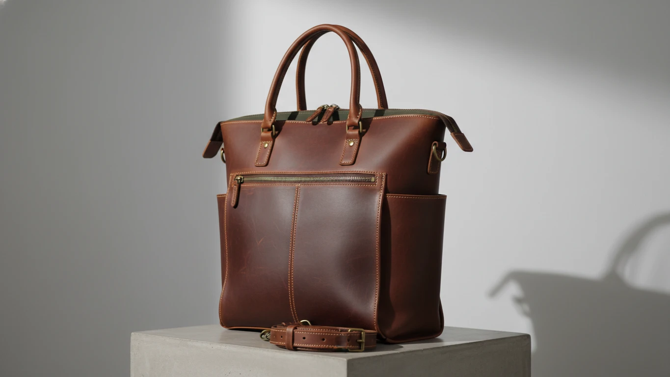 Full-Grain Leather Professional Work Tote