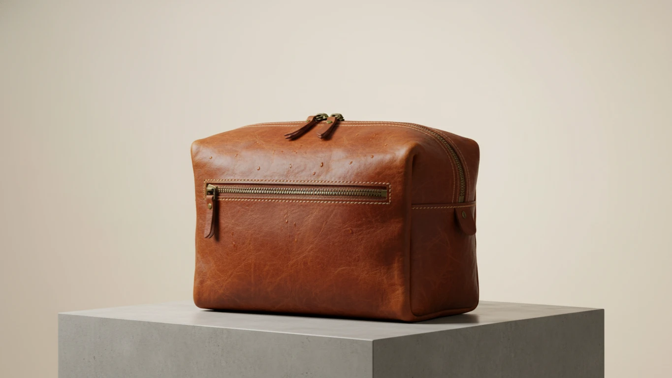 Full-Grain Leather Toiletry Bag
