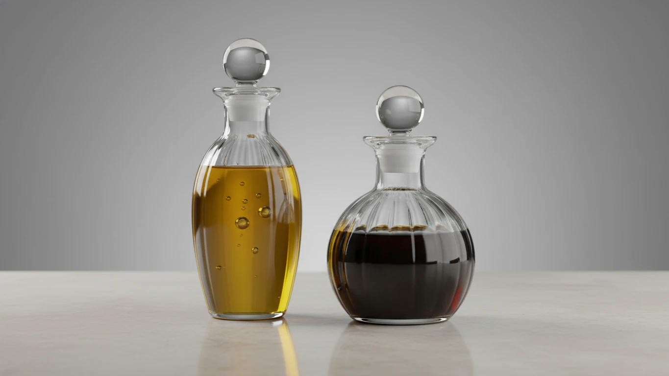 Hand-Blown Glass Oil and Vinegar Cruets