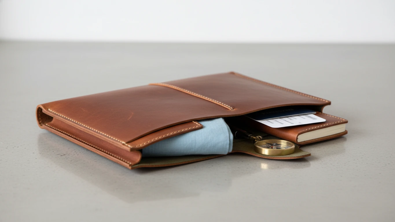 Hand-Crafted Leather Travel Portfolio
