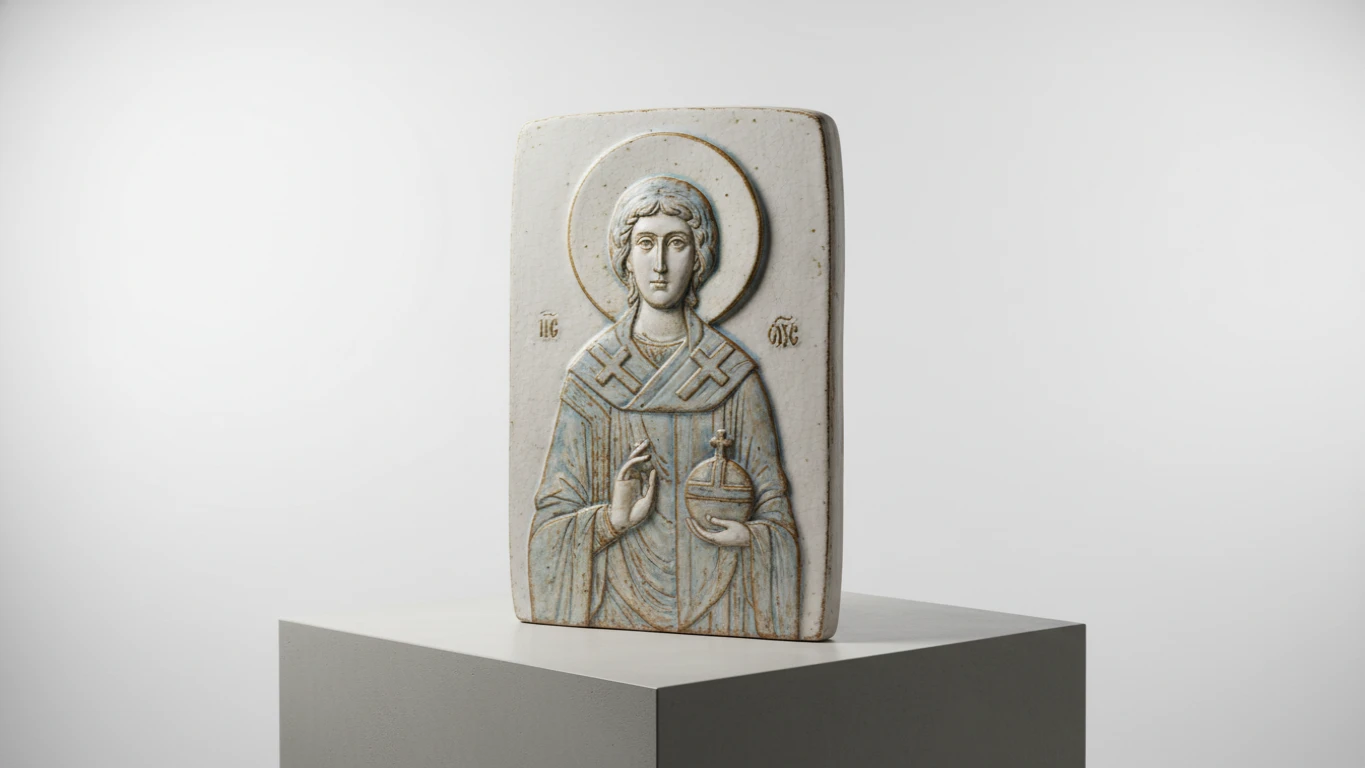 Hand-Finished Ceramic Religious Icon