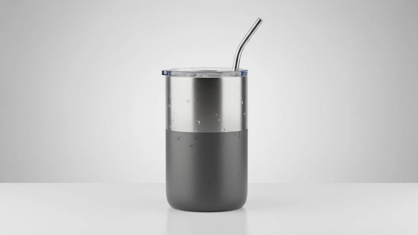 Insulated Stainless Steel Tumbler with Straw