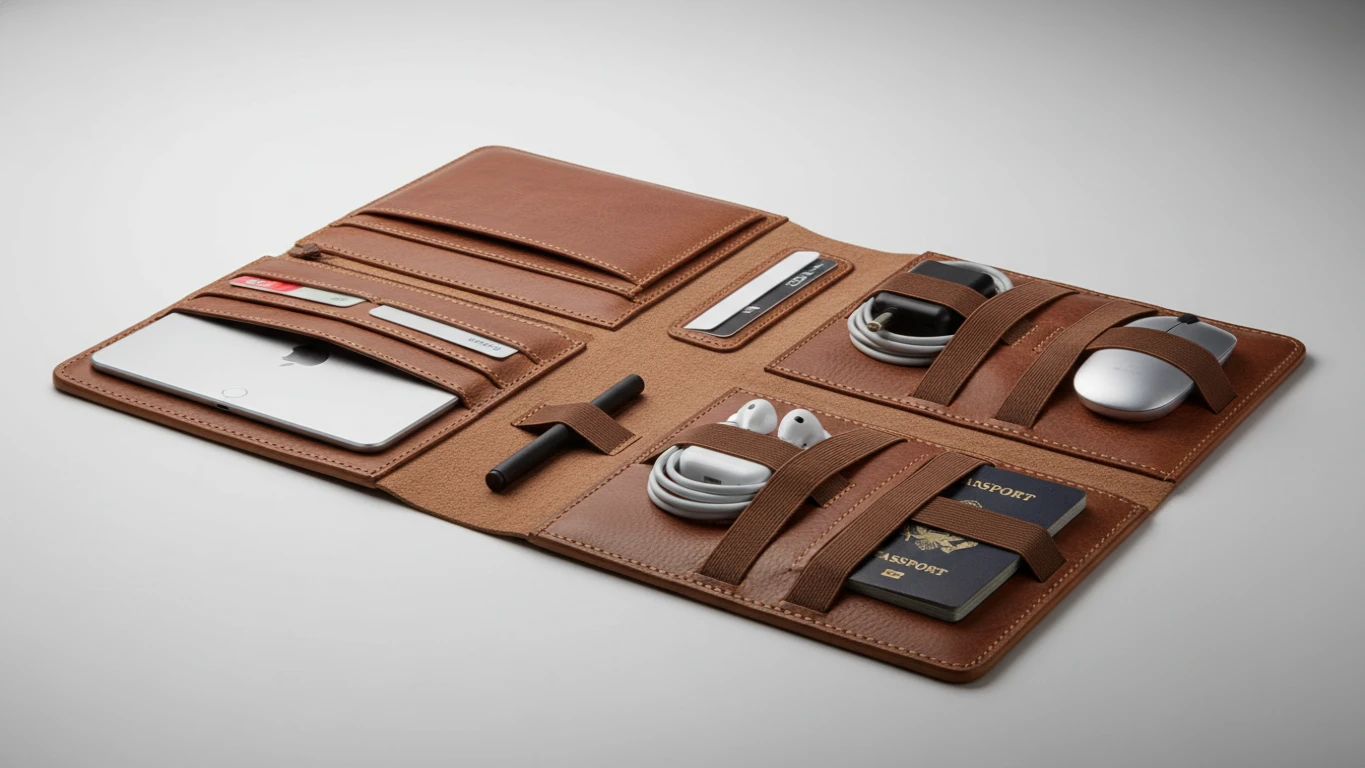 Leather Portfolio and Tech Organizer