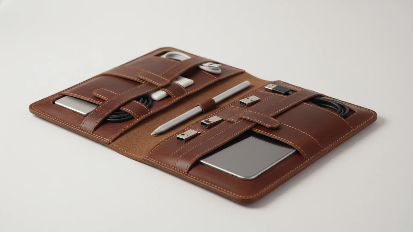 Leather Tech Organizer Folio