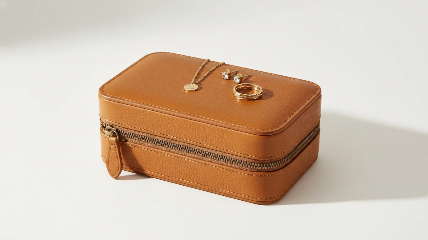 Leather Travel Jewelry Organizer Case