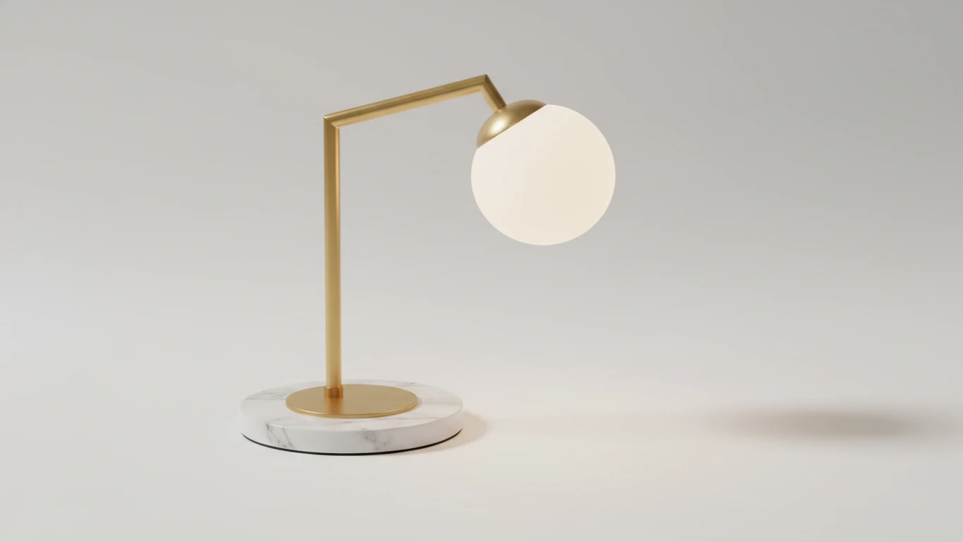 Minimalist Brass and Marble Desk Lamp