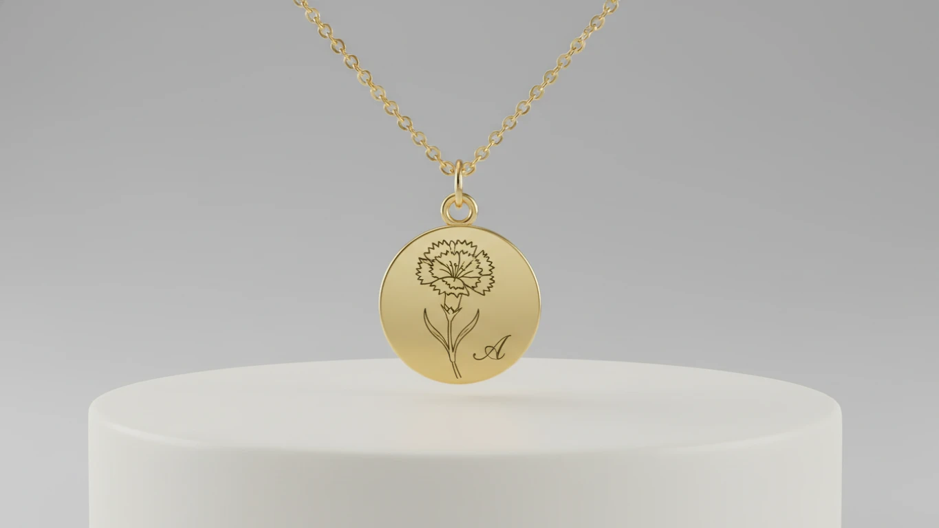 Personalized Birth Flower Necklace
