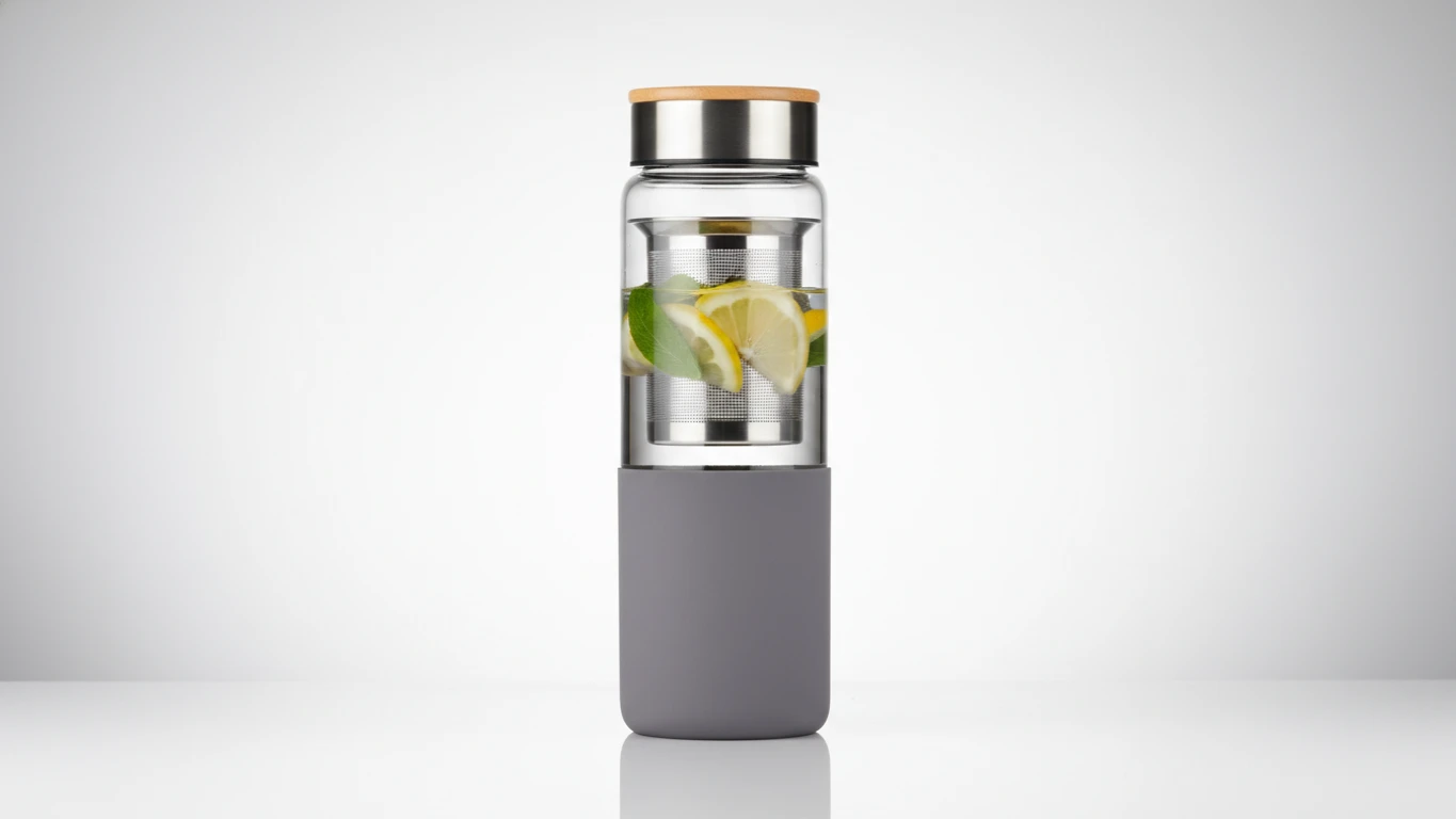 Reusable Glass Infuser Water Bottle