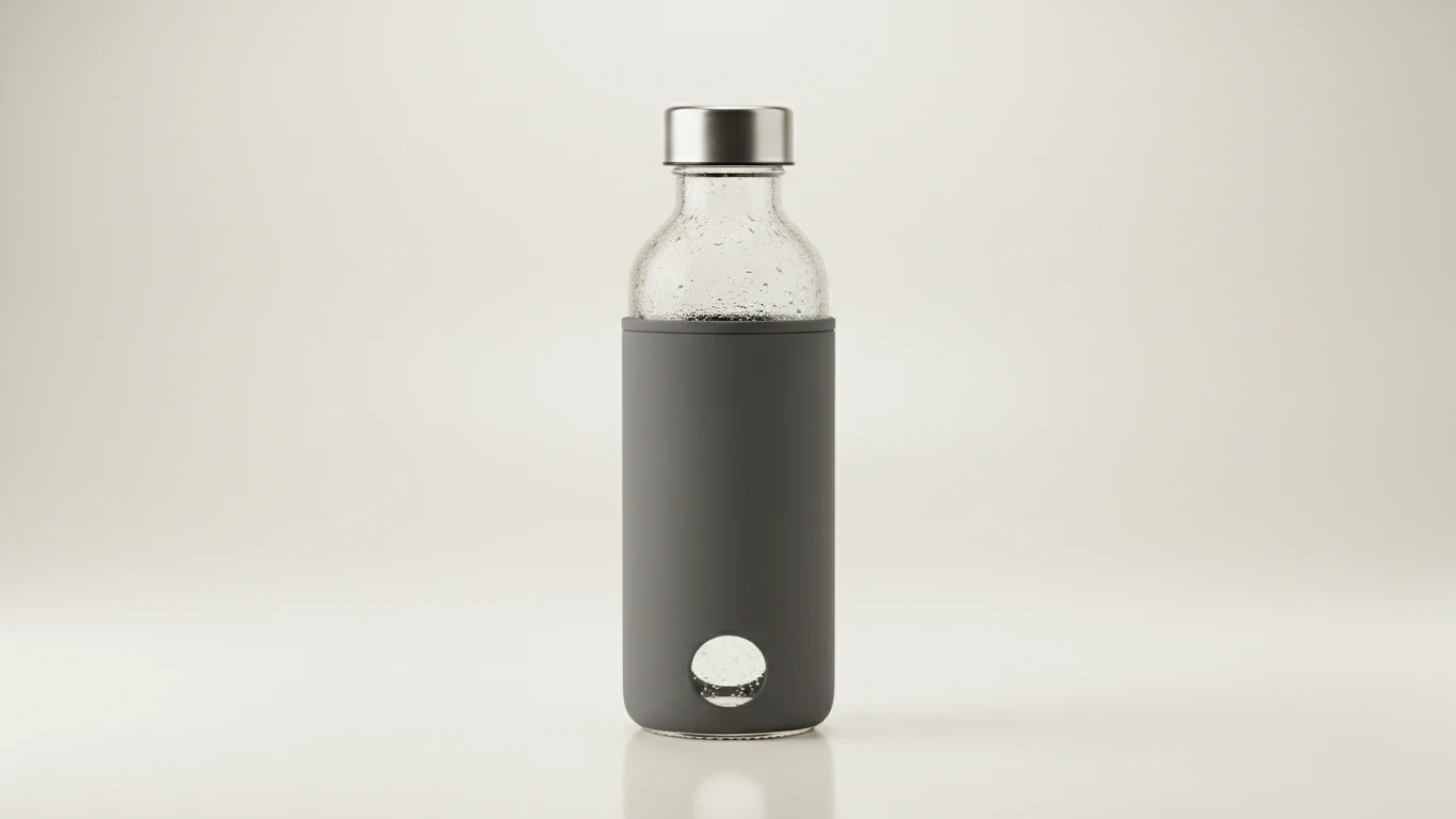 Reusable Glass Water Bottle with Silicone Sleeve