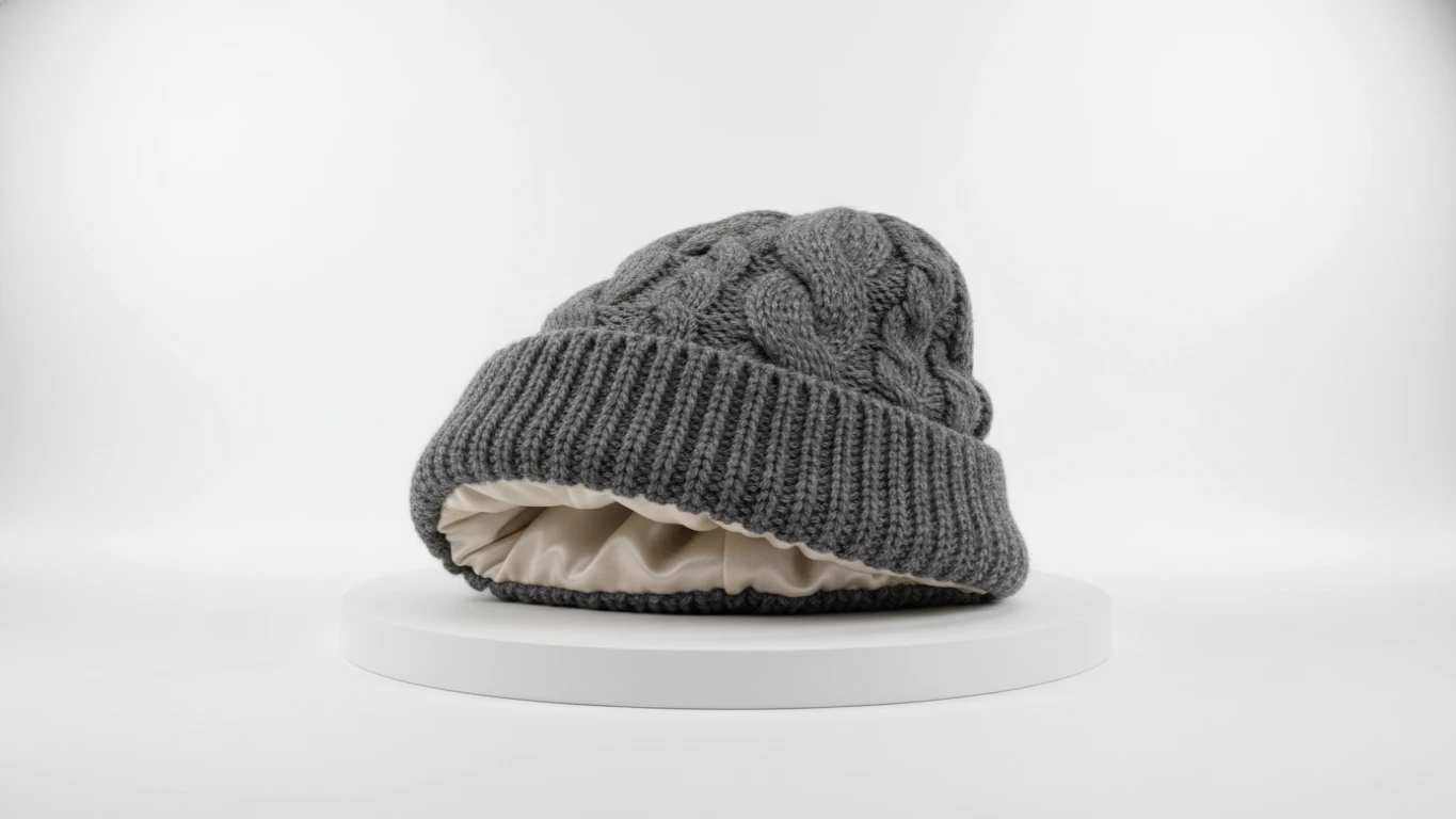 Satin-Lined Knitted Winter Beanie