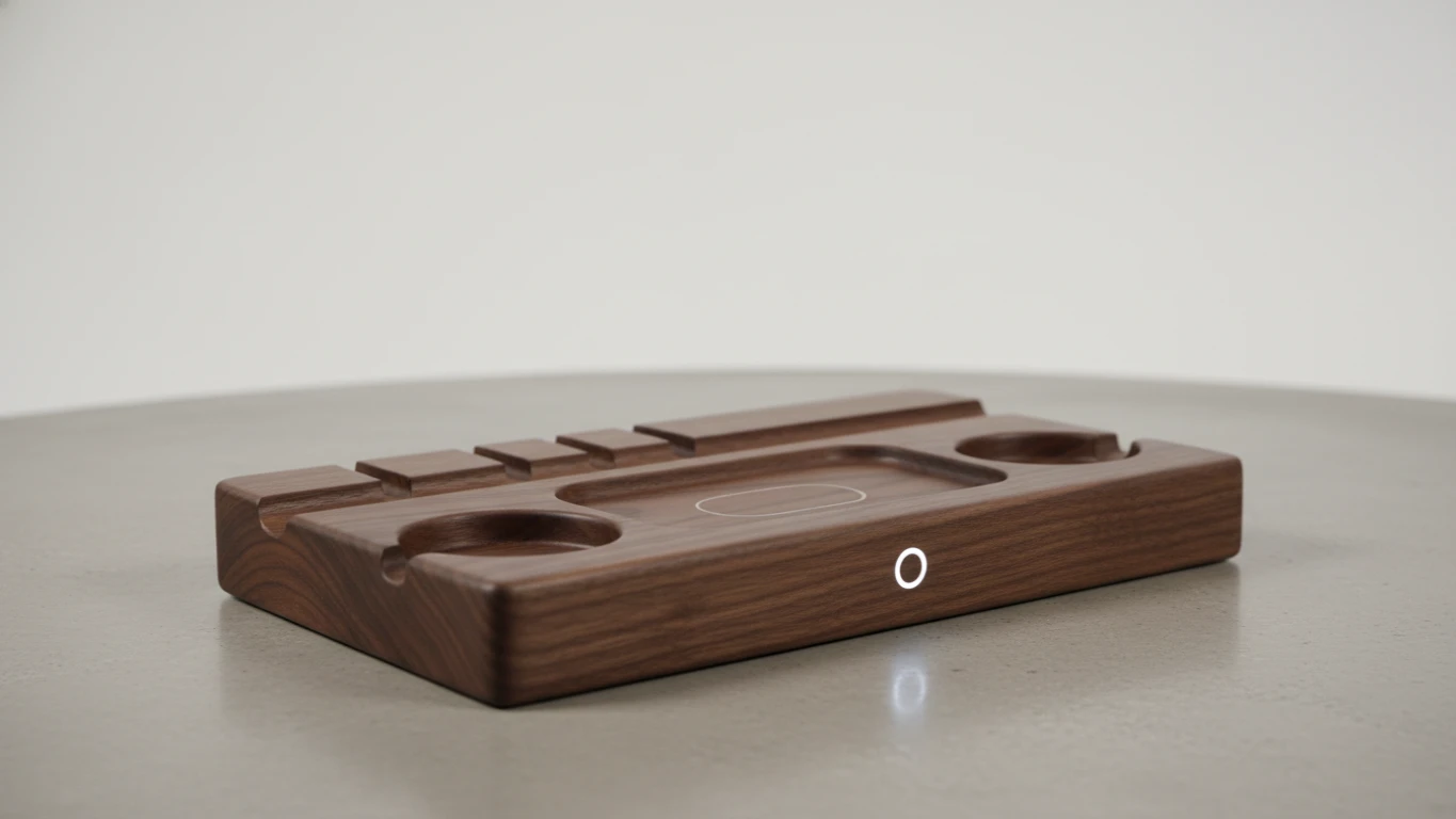Solid Walnut Desktop Charging Station