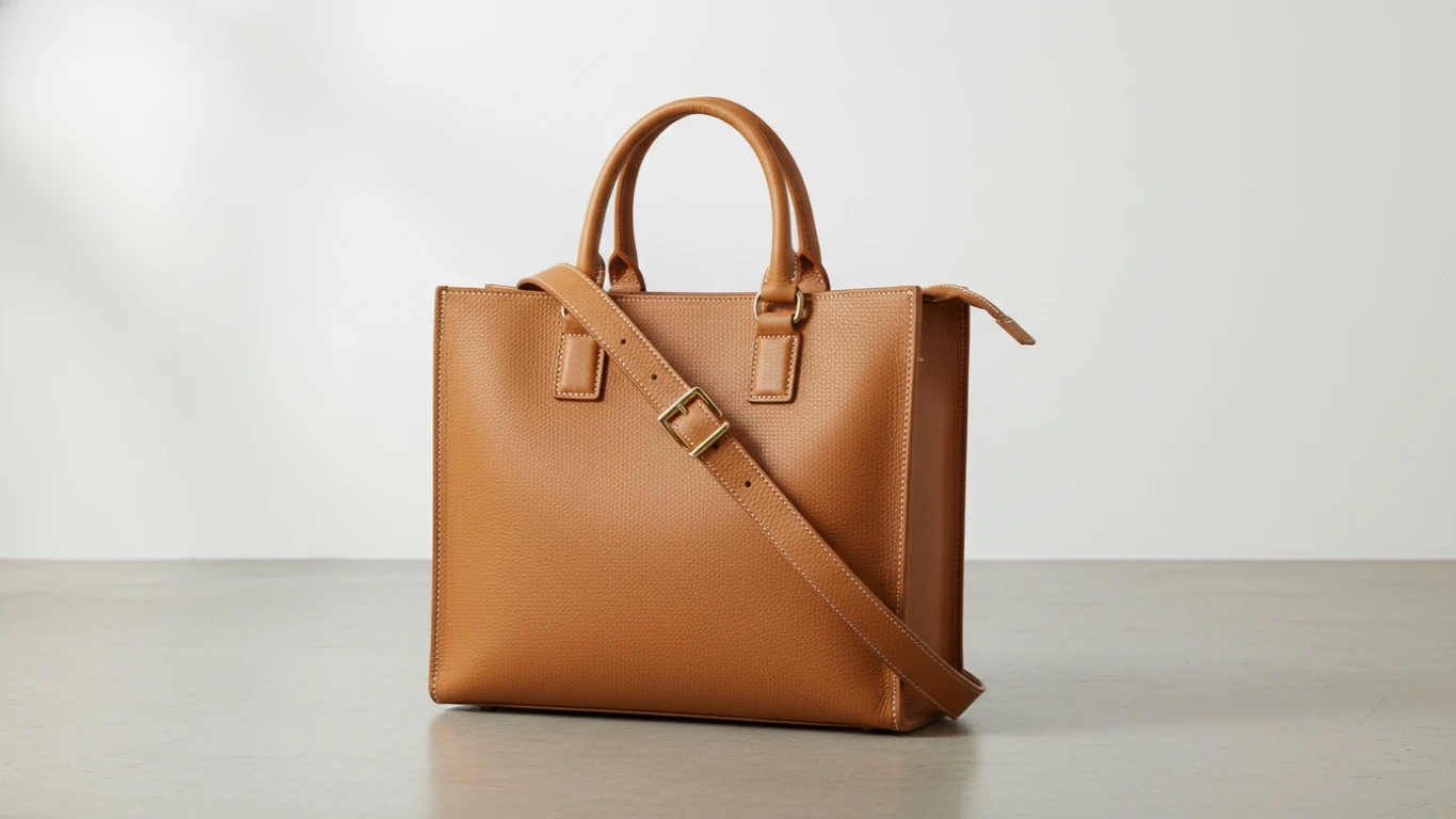 Structured Leather Crossbody Tote