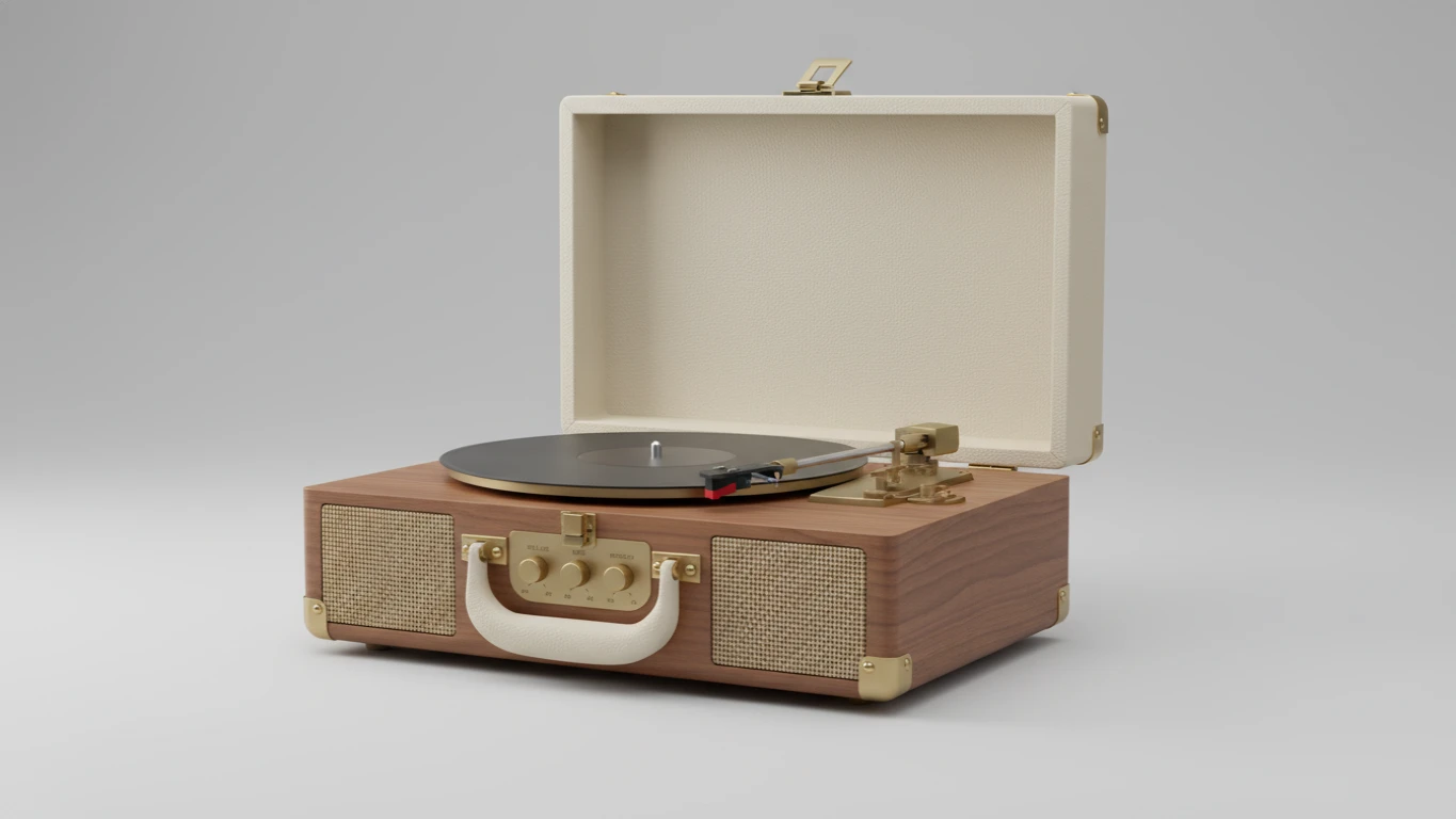 Vintage-Inspired Bluetooth Vinyl Record Player