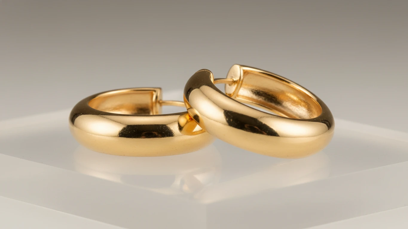 18K Gold-Plated Chunky Hoop Earrings