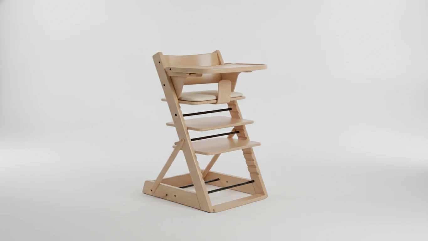 Adjustable Ergonomic Wooden High Chair
