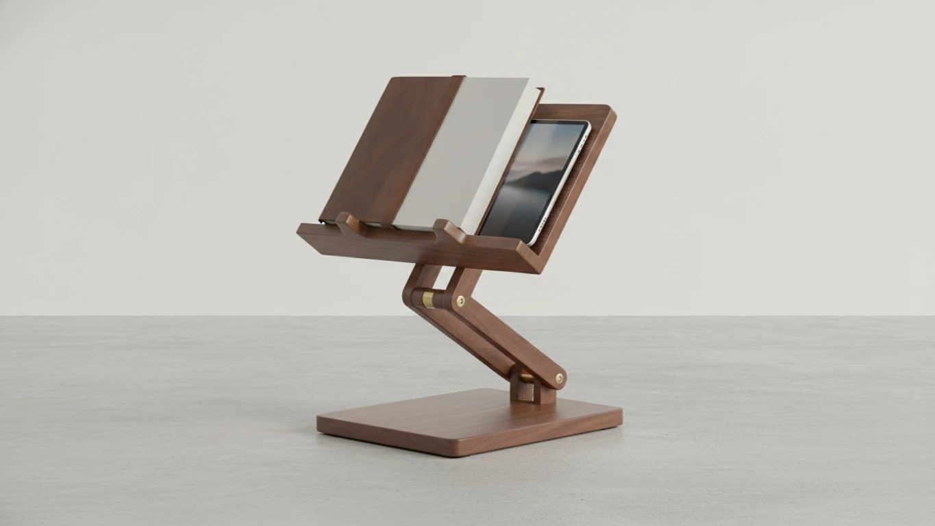Adjustable Hardwood Book & Tablet Stand