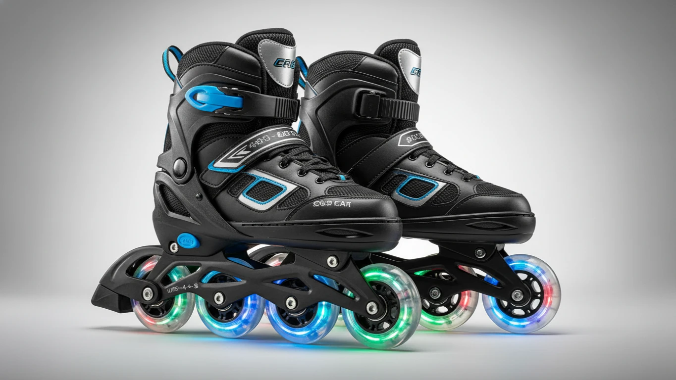 Adjustable Inline Skates with Light-Up Wheels