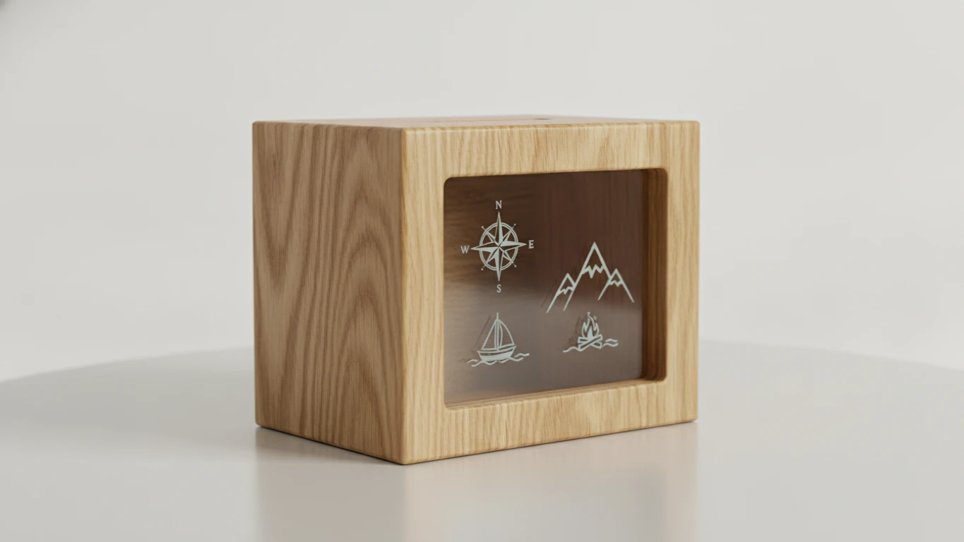 Adventure Fund Wooden Savings Box