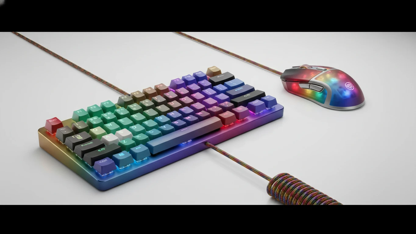 Aesthetic Multi-Color Mechanical Keyboard and Mouse