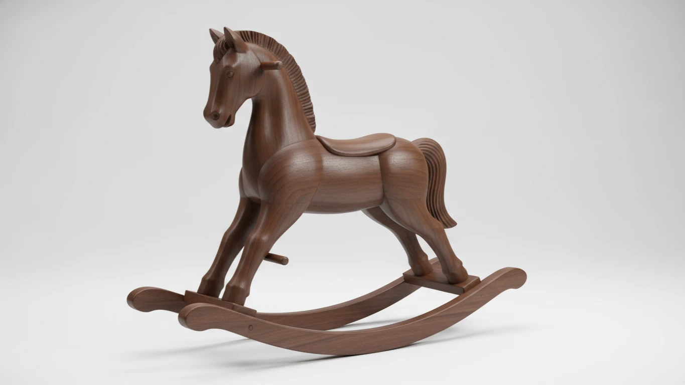 Artisan Crafted Solid Wood Rocking Horse