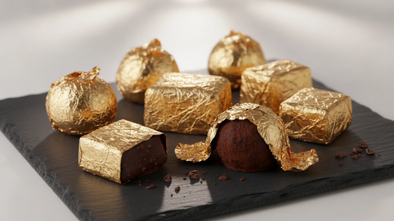 Artisan Handcrafted Gold-Wrapped Chocolate Collection
