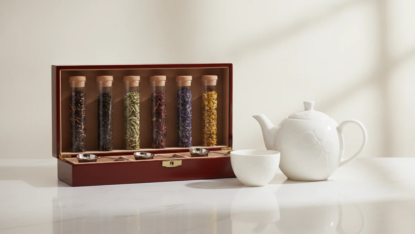 Artisan Tea Sampler with Porcelain Teapot