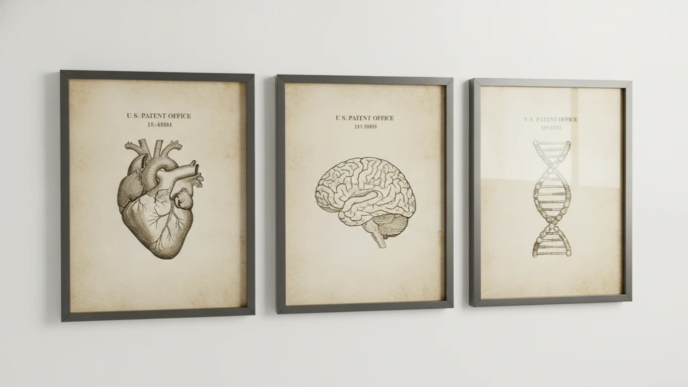 Artistic Framed Medical Patent Prints