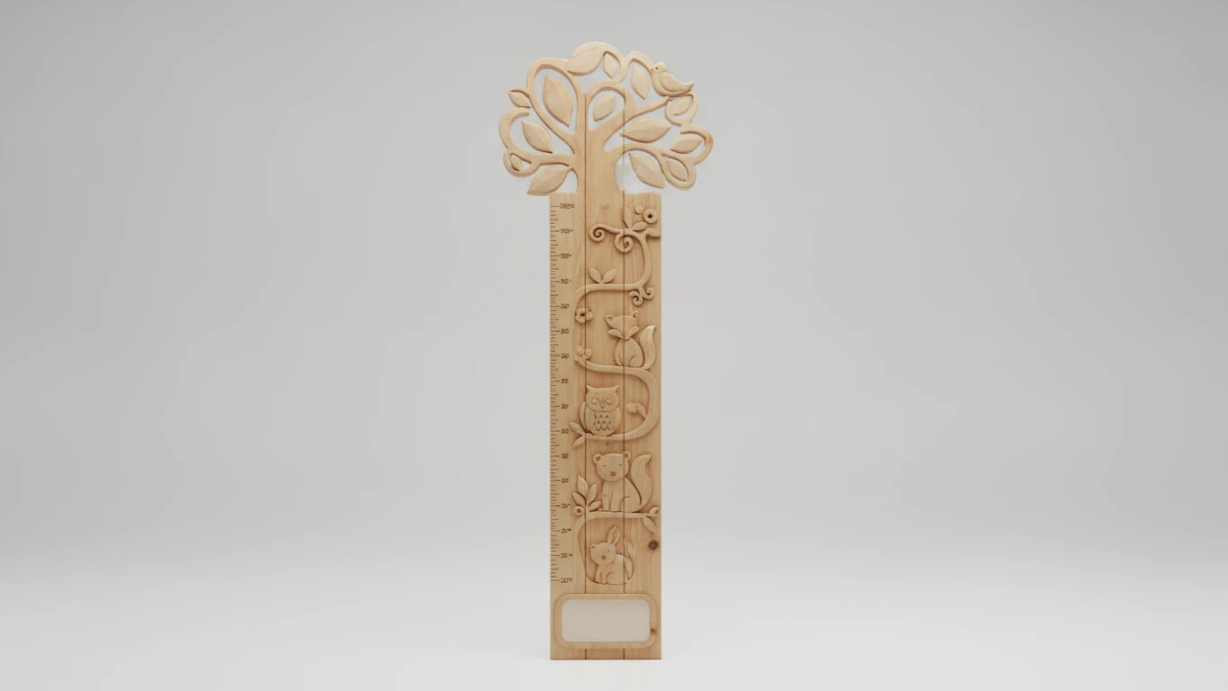 Artistic Wooden Nursery Growth Chart