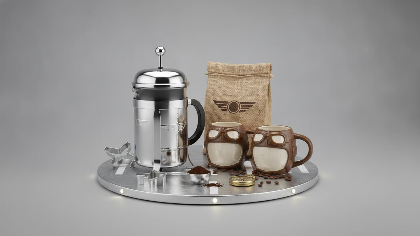 Aviation-Themed Gourmet Coffee Set