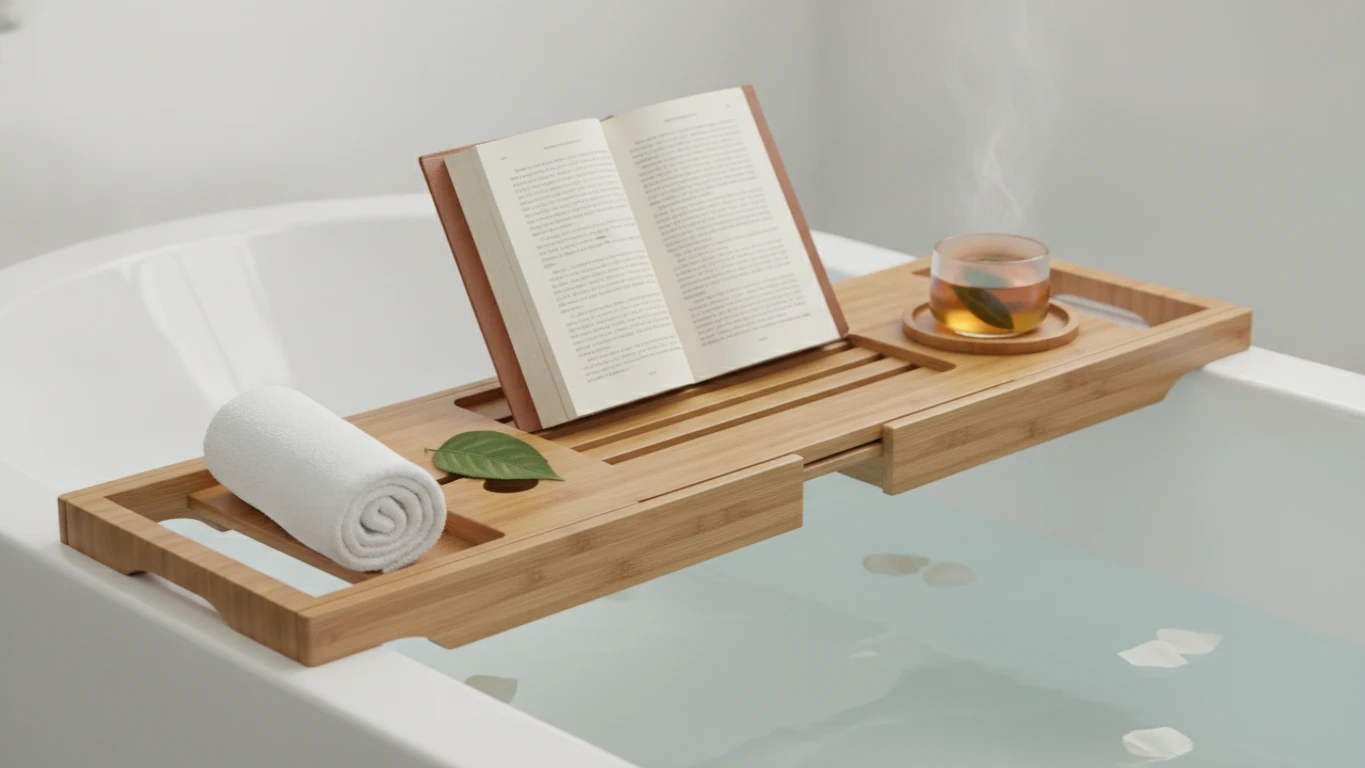 Bamboo Bathtub Reading Tray