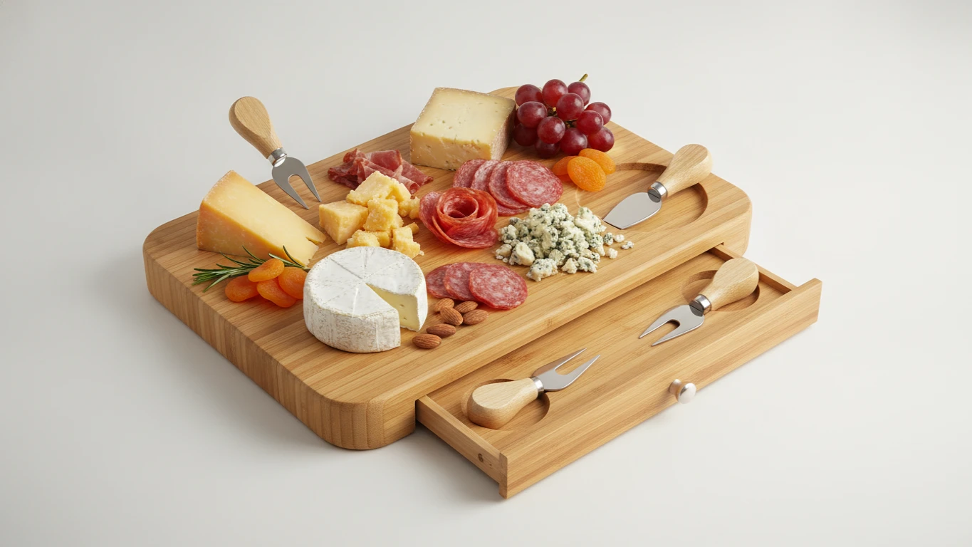 Bamboo Cheese and Charcuterie Board