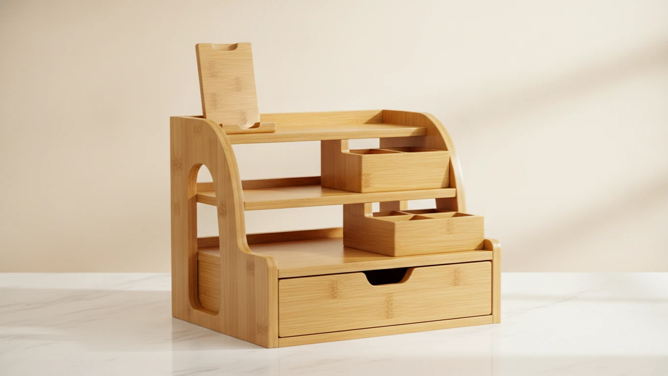 Bamboo Desktop Multi-Level Organizer