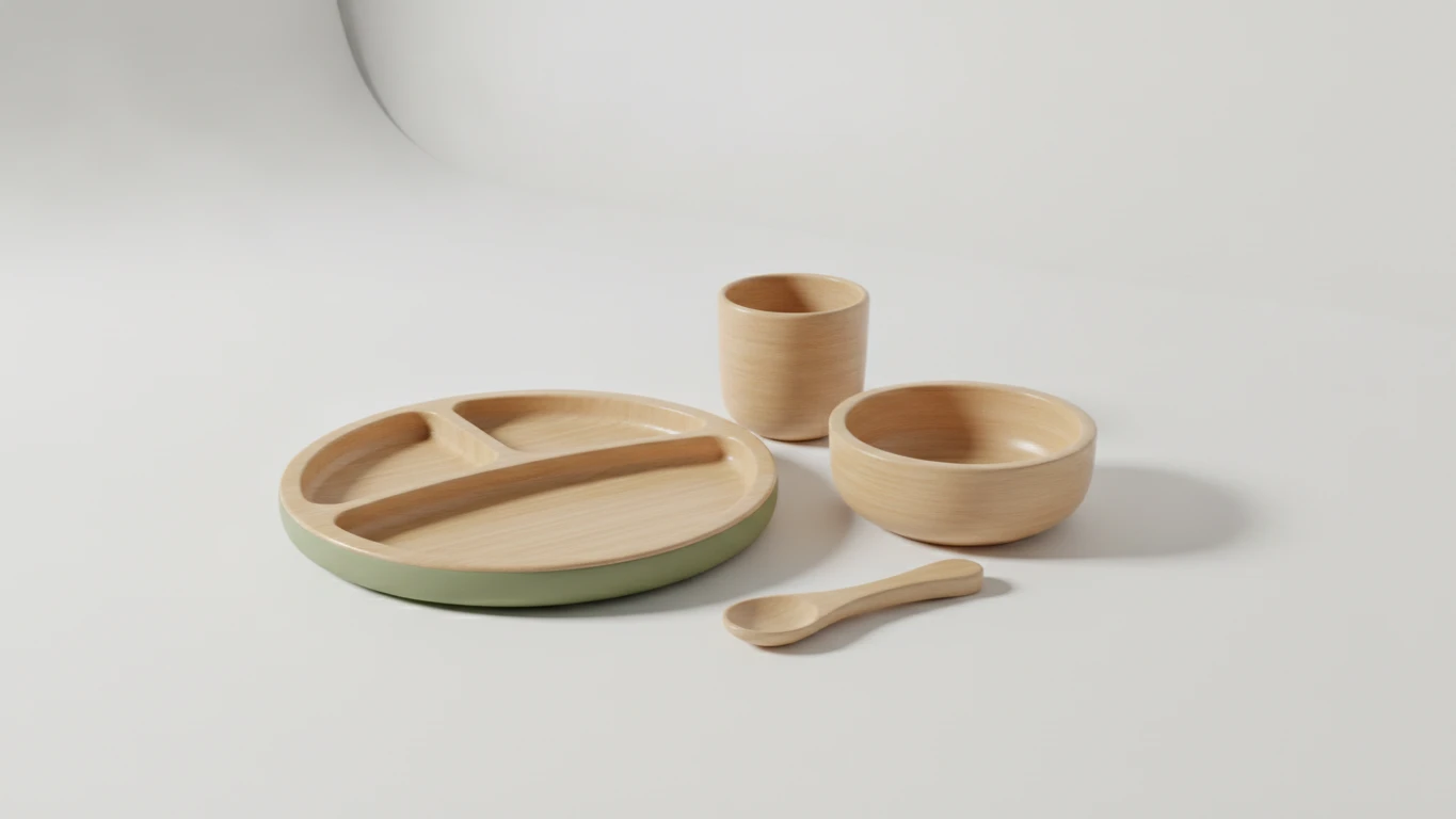 Bamboo Dinnerware Feeding Set
