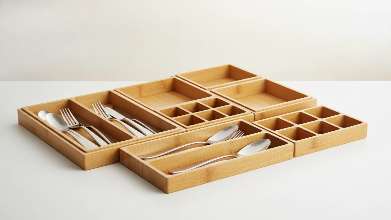 Bamboo Drawer Organizer System