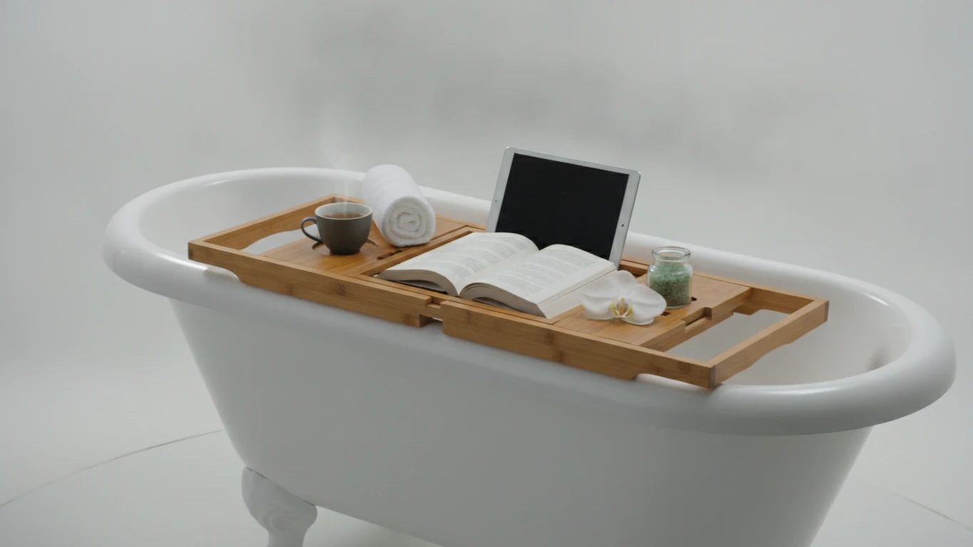 Bamboo Spa Bathtub Caddy