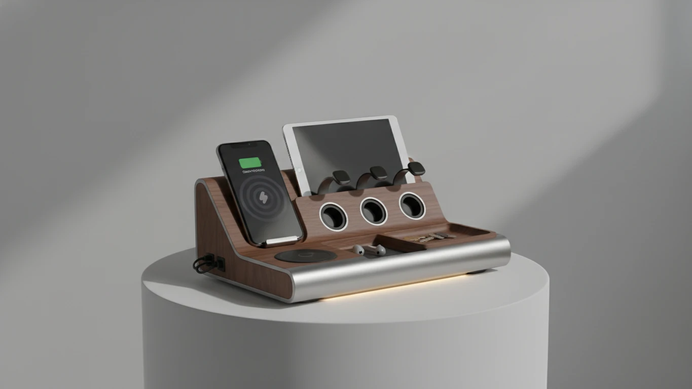 Bedside Nightstand Tech Organizer