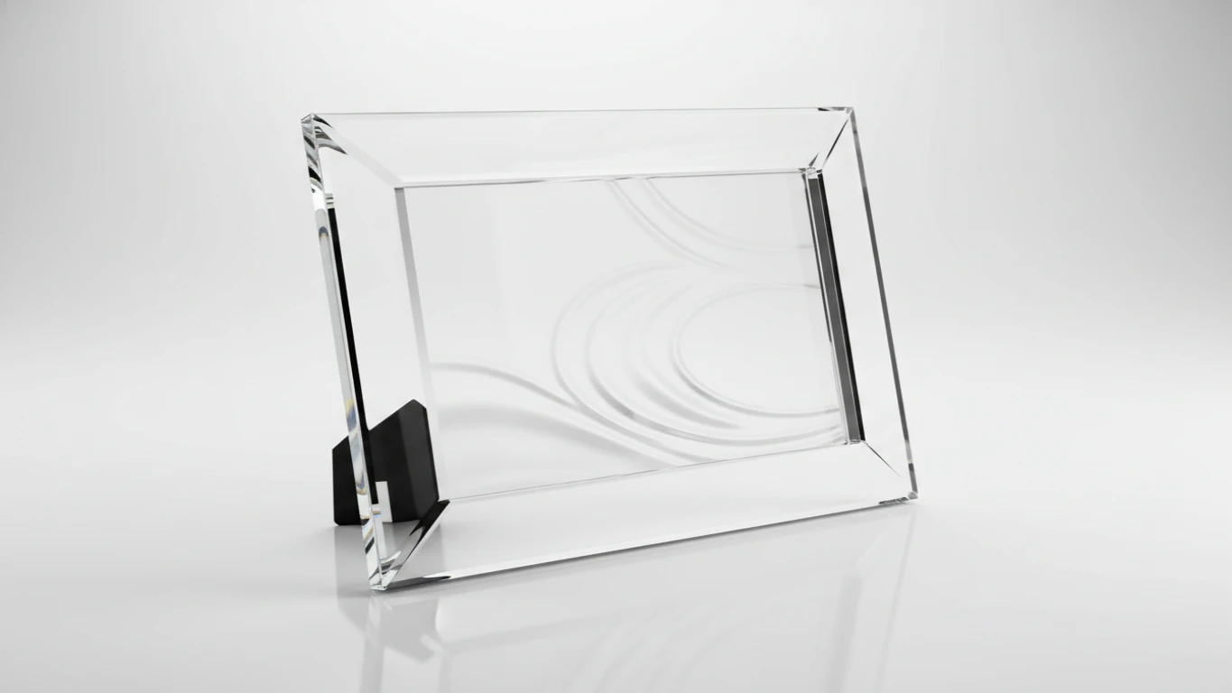 Beveled Glass Engraved Photo Frame