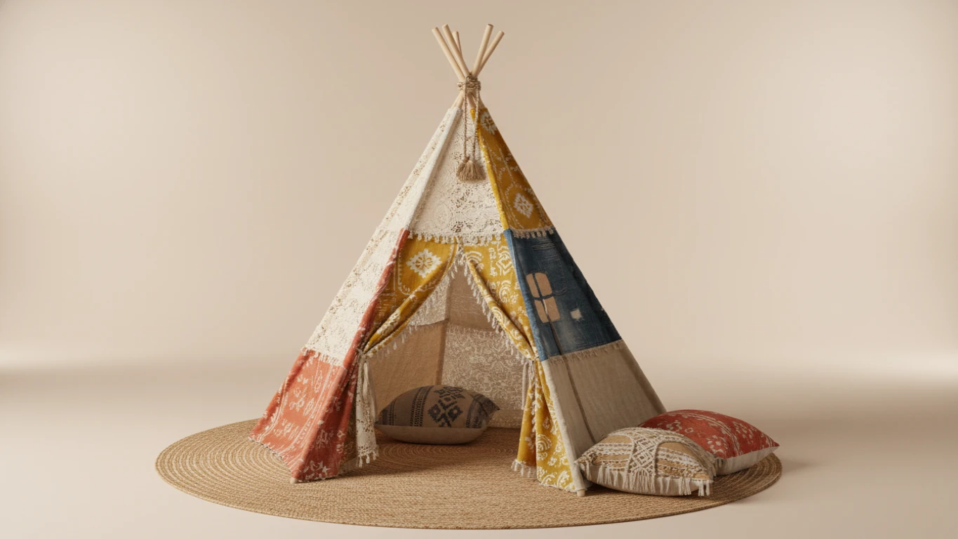 Bohemian Fabric Play Teepee