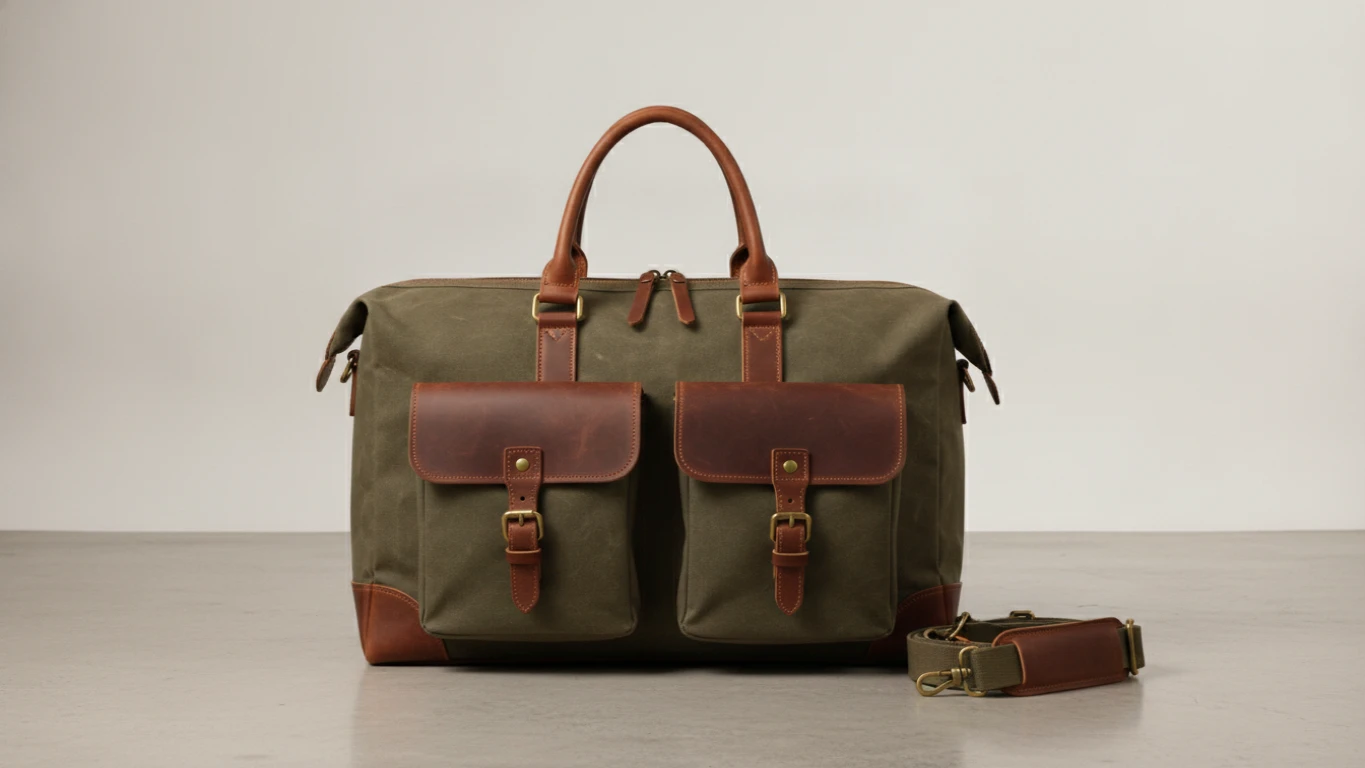 Canvas & Leather Weekender Bag