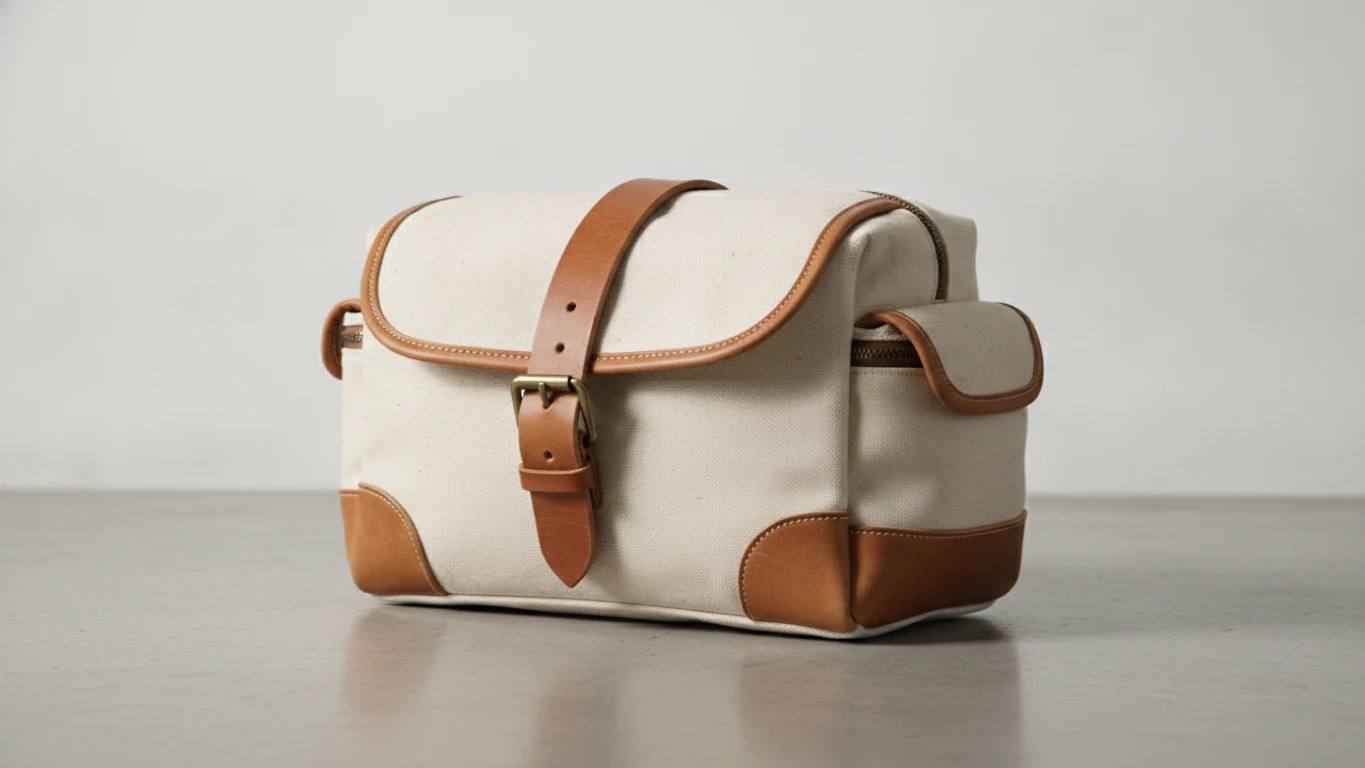 Canvas and Leather Toiletry Bag