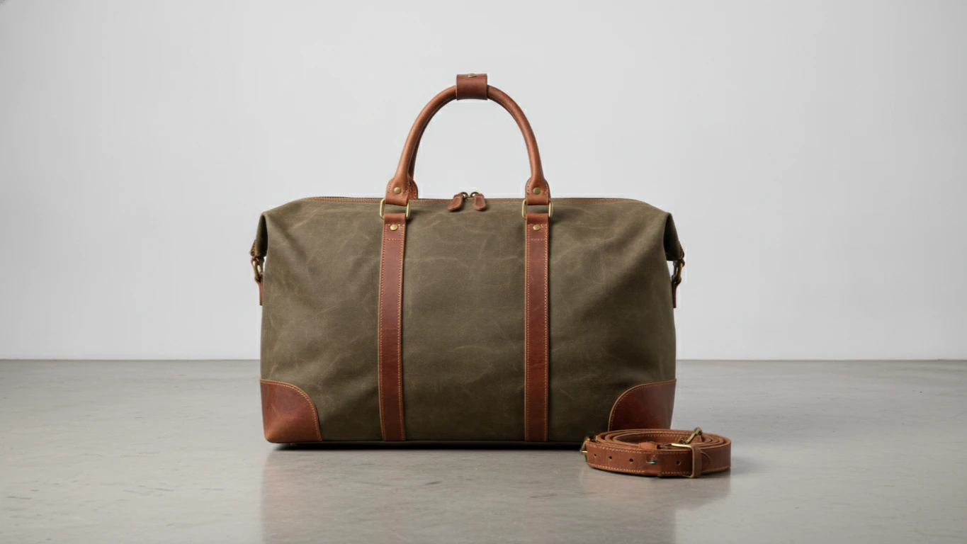 Canvas and Leather Weekender Bag
