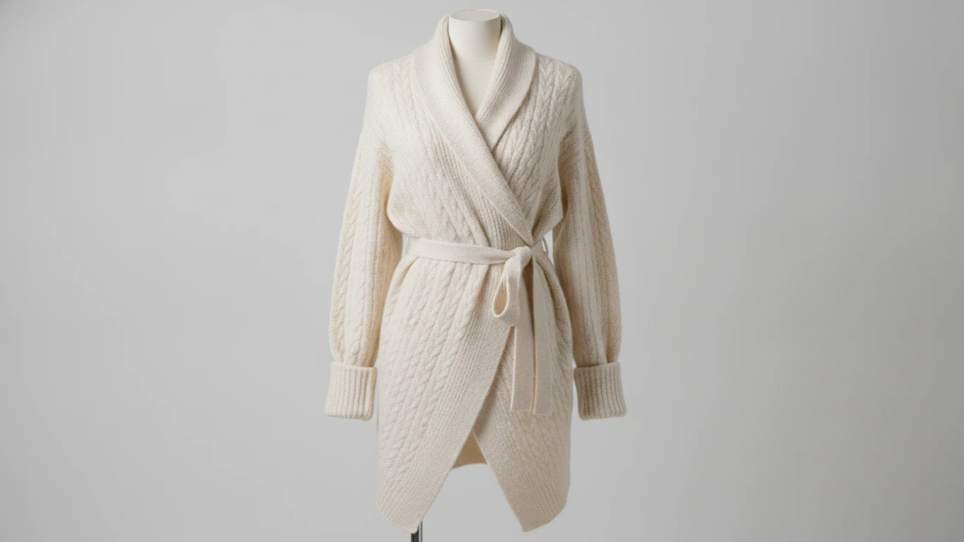 Cashmere-Touch Knit Wrap Cardigan