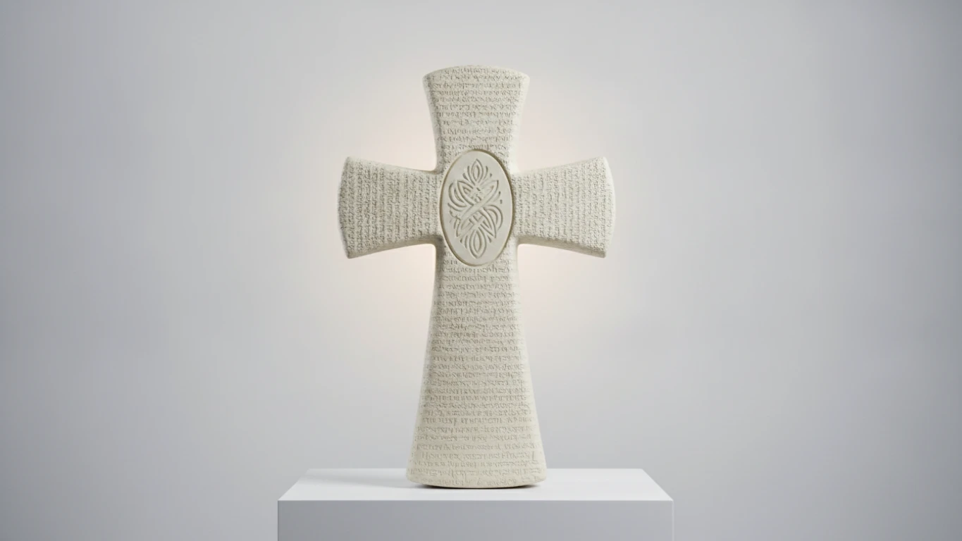 Ceramic Prayer Wall Cross