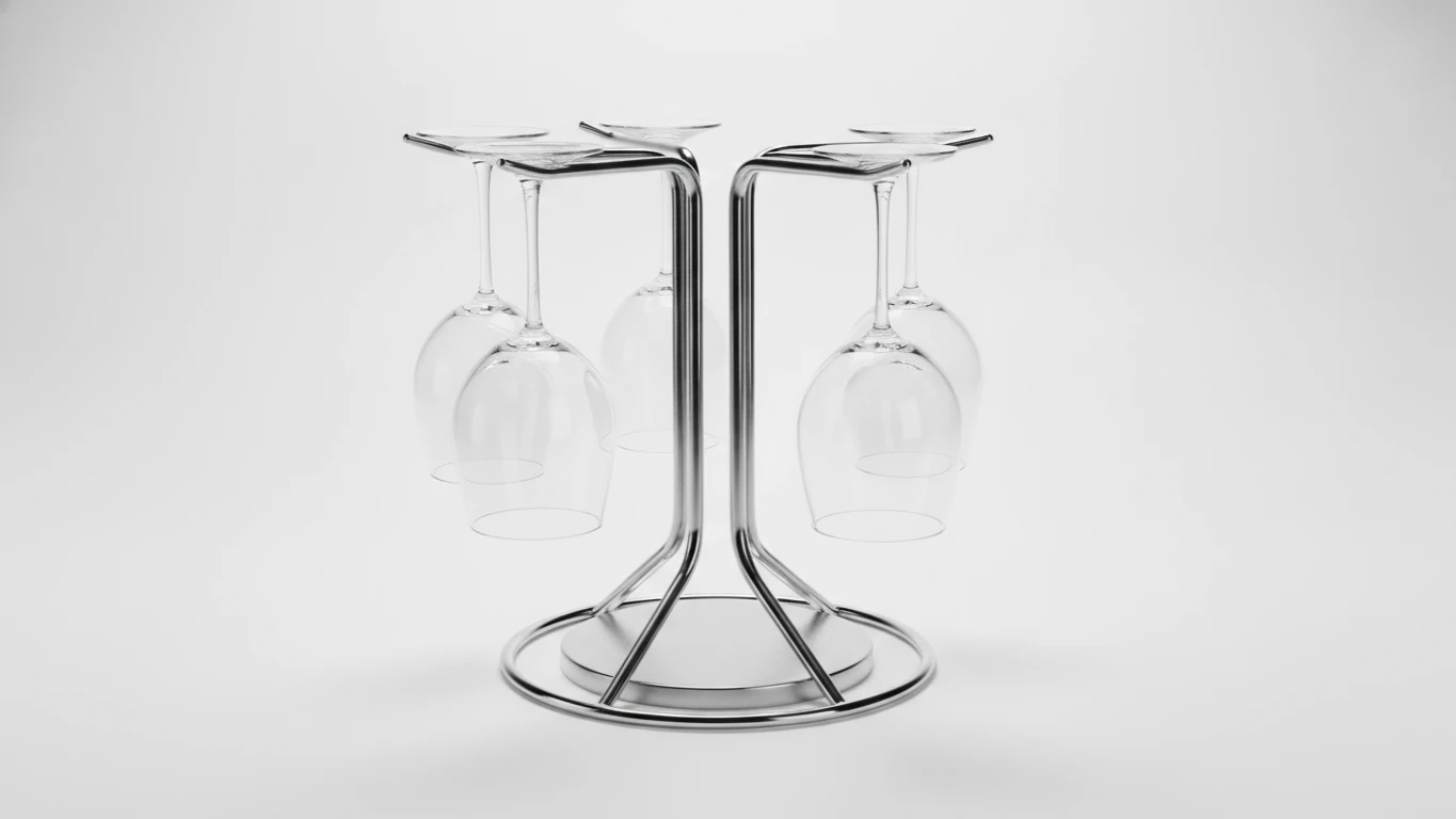 Chrome Wine Glass Drying Stand