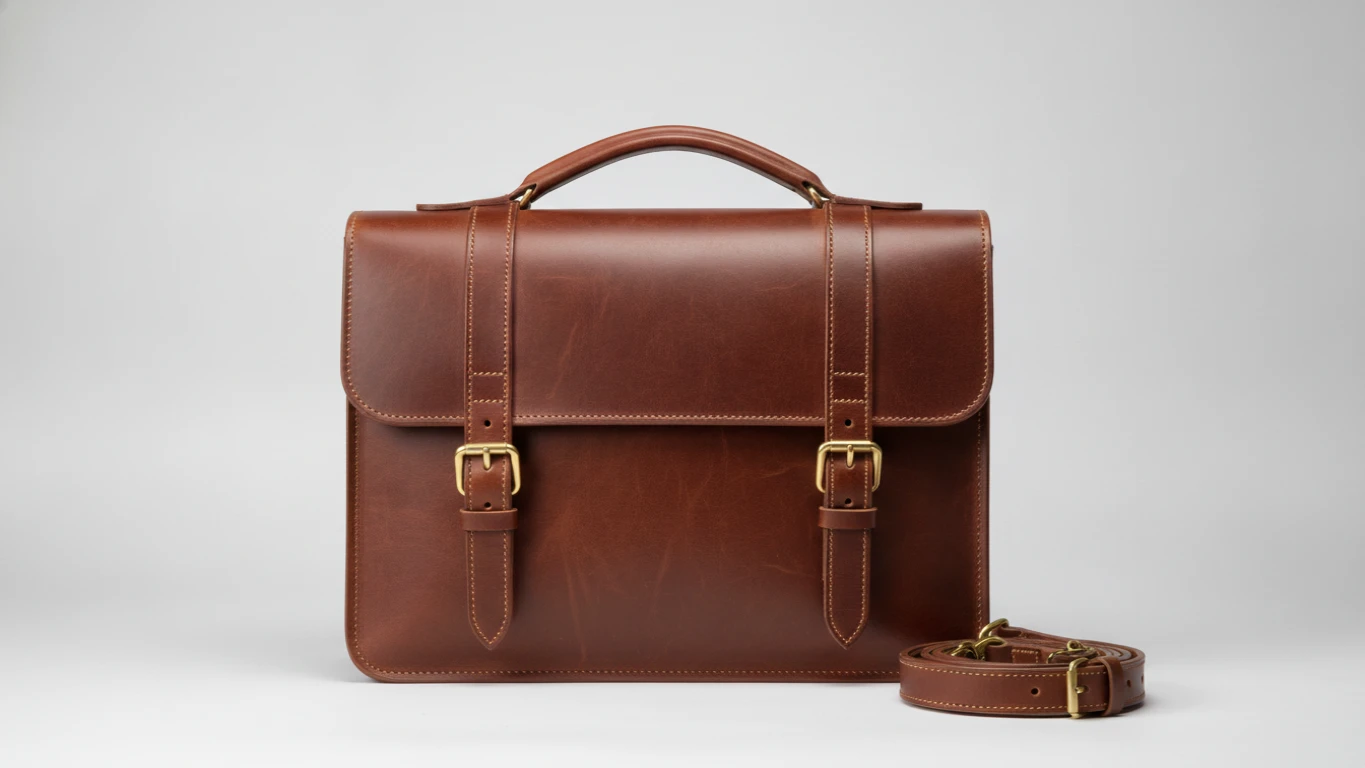 Classic Top-Grain Leather Briefcase